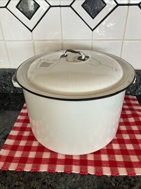 Vintage 1920’s 12 Quart Enamel Ware Stock Pot